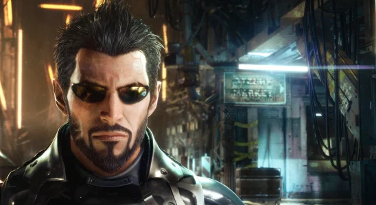 Deus Ex: a close-up of Adam Jensen.
