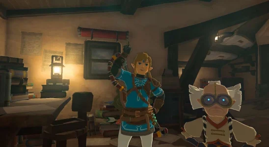 Robbie and Link in The Legend of Zelda: Tears of the Kingdom.