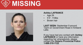 Ashley Lafrance, 29 ans, résidente de Kirkland Lake, a disparu en septembre 2022 et a été retrouvée assassinée en janvier 2023.