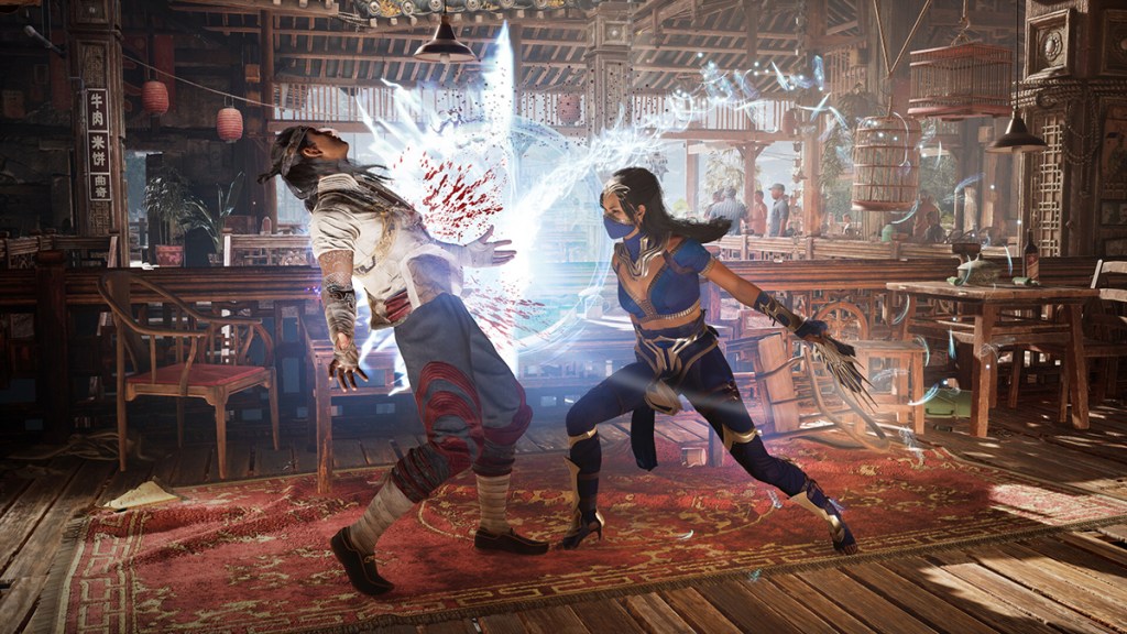 Liu Kang et Kitana dans Mortal Kombat 1.