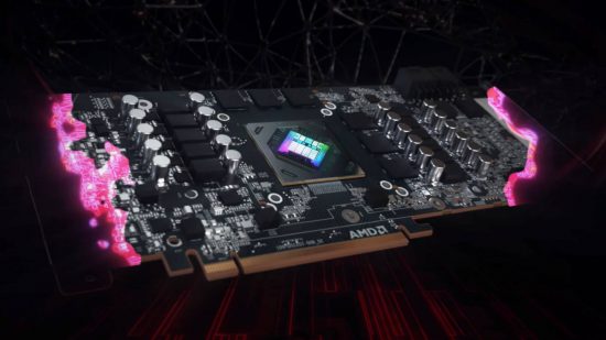 Spéculation sur la date de sortie de l'AMD Radeon RX 7700 XT : les circuits matériels AMD apparaissent avec une teinte violette.