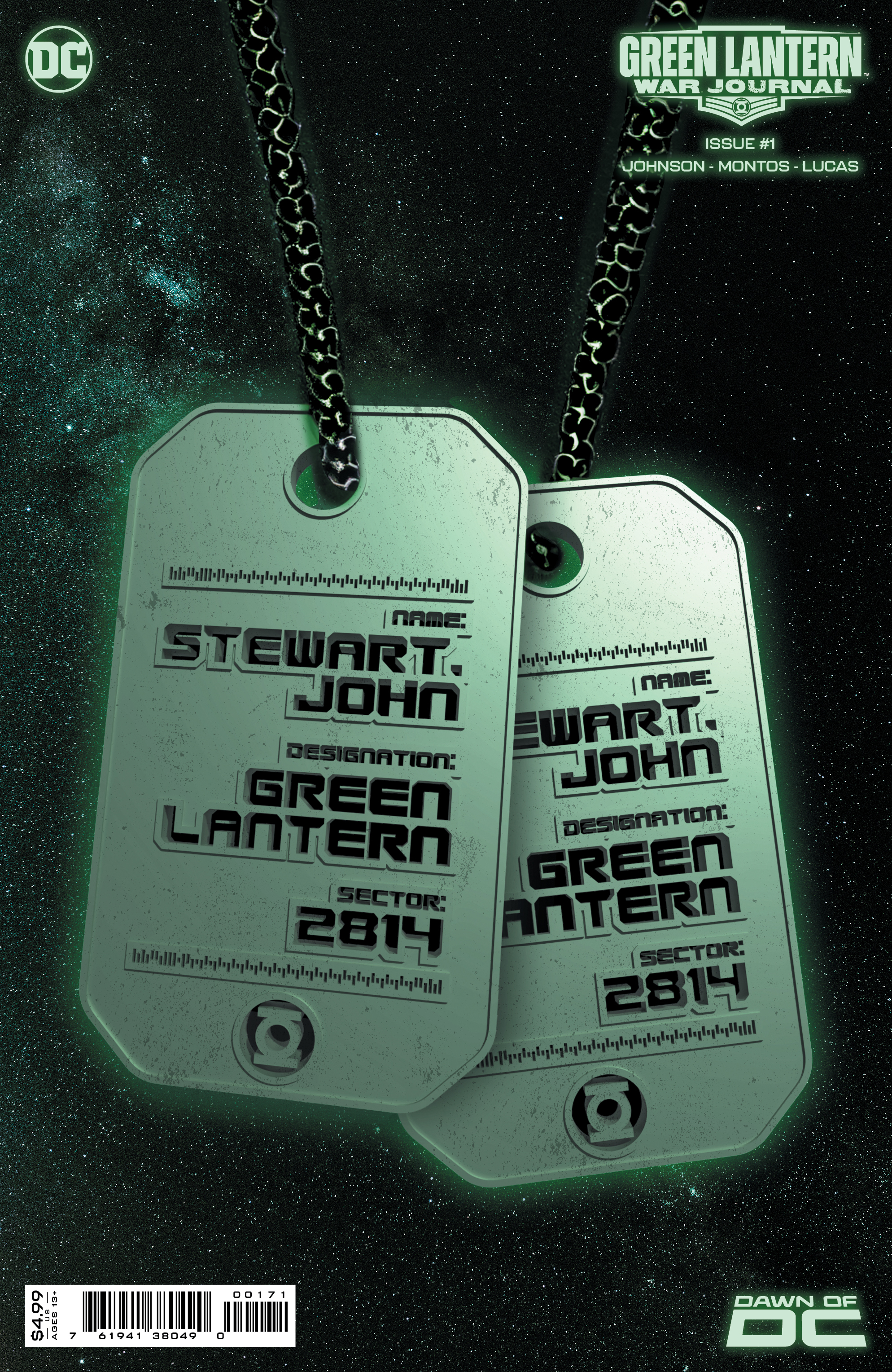 Couverture qui brille dans le noir pour Green Lantern: War Journal #1.