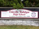 École secondaire Oakville Trafalgar à Oakville, Ontario.