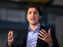 Le premier ministre Justin Trudeau s’adressant aux médias sur une photo d’archives du 25 janvier 2023.