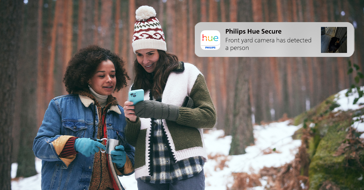 Caméras de sécurité, projecteurs et capteurs de contact Philips Hue Secure.