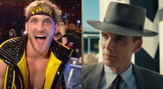 Logan Paul at WWE event and Cillian Murphy in Oppenheimer