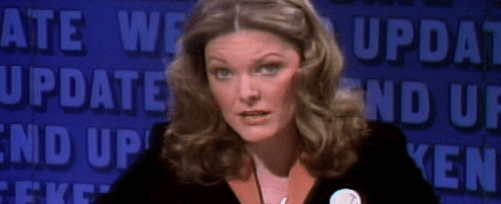 Jane Curtin delivering the news on Weekend Update.