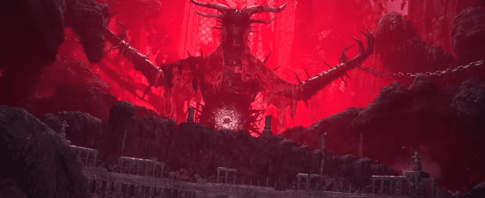 A demonic temple from Lords of the Fallen.