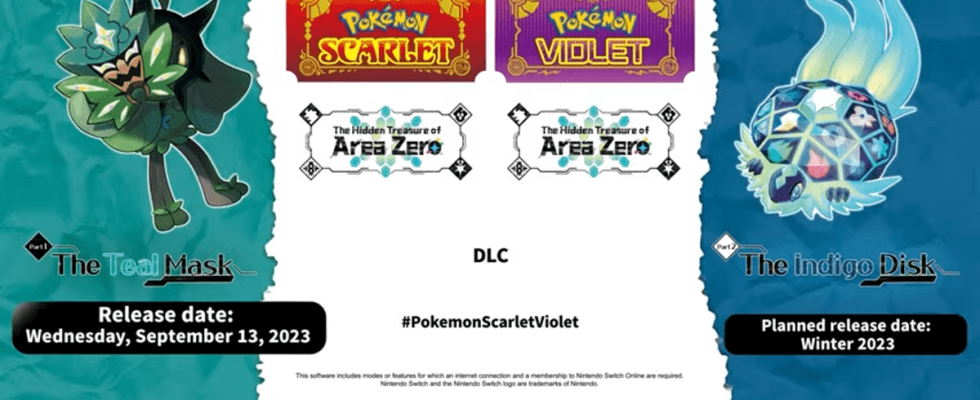 La première extension de Pokémon Scarlet et Violet devrait sortir en septembre