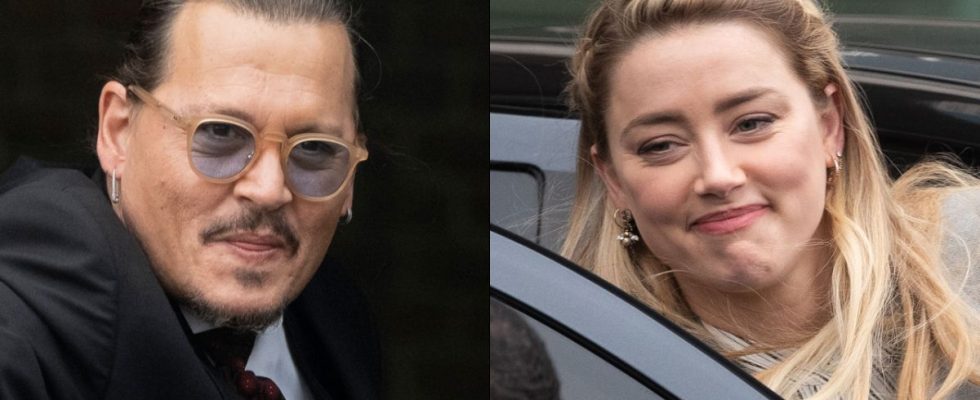 Johnny Depp and Amber Heard in cars outside the courtroom during Depp v Heard trial