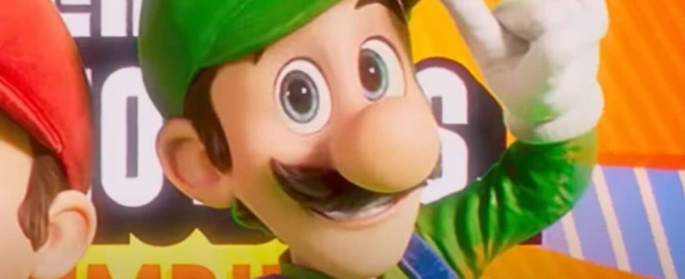 Luigi ne se soucie pas du fait que ce couple vient de se fiancer au parc à thème Super Nintendo World