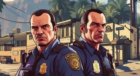 Character art from the Sentient Streets mod, showing two police officers.