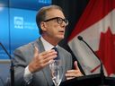 Tiff Macklem, gouverneur de la Banque du Canada, lors d'une conférence de presse à Ottawa.