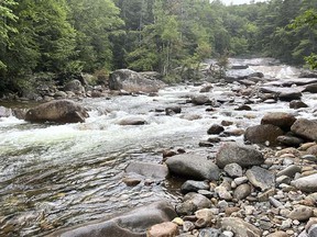 Le ruisseau Franconia coule tel quel à plusieurs centaines de mètres sous les chutes Franconia