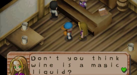 La relation de Harvest Moon 64 avec l'alcool, le "liquide magique" du village Flowerbud