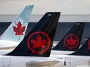 Avions d'Air Canada à l'aéroport de Montréal, le 26 juin 2023.