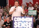 Le chef conservateur Pierre Poilievre tient un rassemblement à Sudbury, en Ontario, le 27 juillet.
