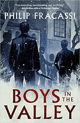 couverture de Boys in the Valley ;  illustration de jeunes hommes armés face à un grand bâtiment