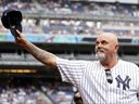 David Wells, ancien des Yankees de New York, est vu lors de la cérémonie de la Journée des Yankees des Old-Timers, le 9 septembre 2023.
