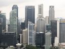 L'horizon du quartier central des affaires de Singapour, le lundi 16 mai 2022. Singapour devrait publier ses chiffres du produit intérieur brut (PIB) du premier trimestre le 19 mai. Photographe : Ore Huiying/Bloomberg