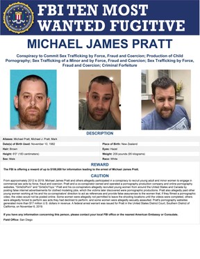 Michael James Pratt est représenté sur une affiche du FBI sur le fugitif le plus recherché.