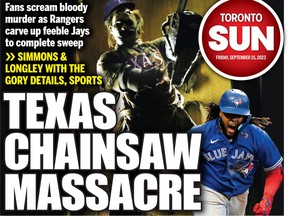 La première page de l’édition du vendredi 15 septembre 2023 du Toronto Sun.