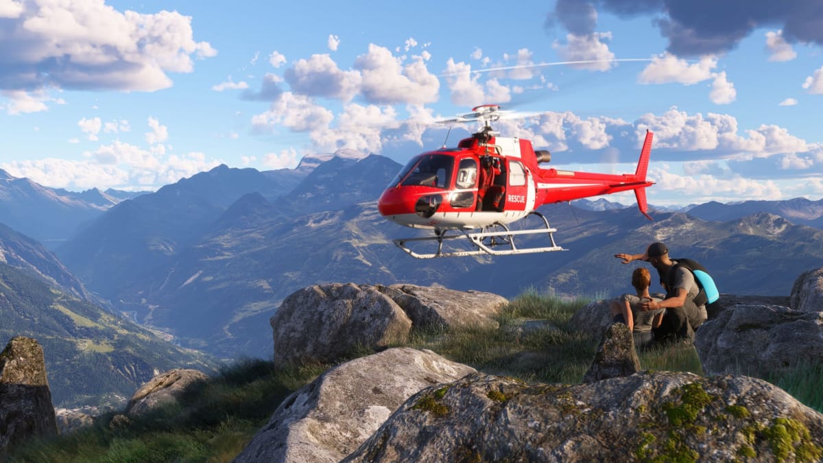 Hélicoptère de sauvetage en montagne Microsoft Flight Simulator 2024