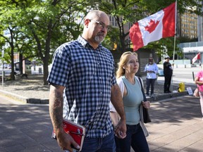 Chris Barber arrive pour son procès au palais de justice d'Ottawa, le lundi 11 septembre 2023.