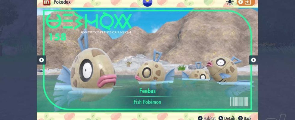 Pokémon Écarlate et Violet : Où trouver Feebas dans le DLC Teal Mask