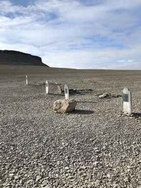 Tombes de l’expédition Franklin sur la sombre île Beechey.