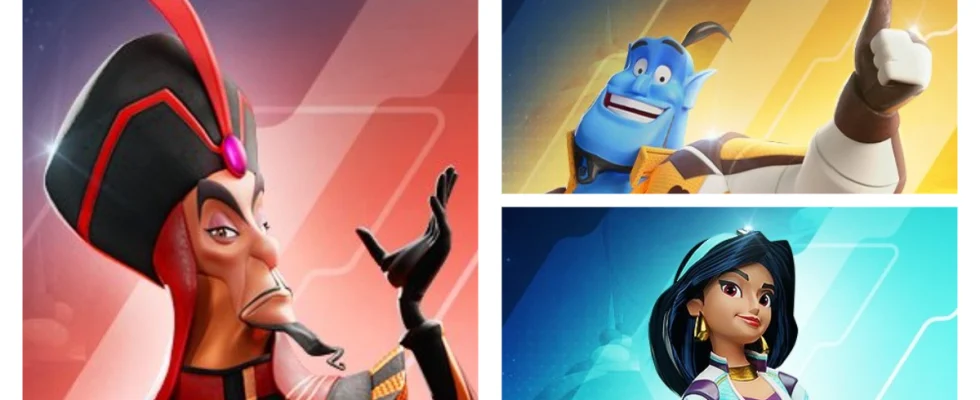 Disney Speedstorm features Genie, Jafar, Jasmine, and Aladdin