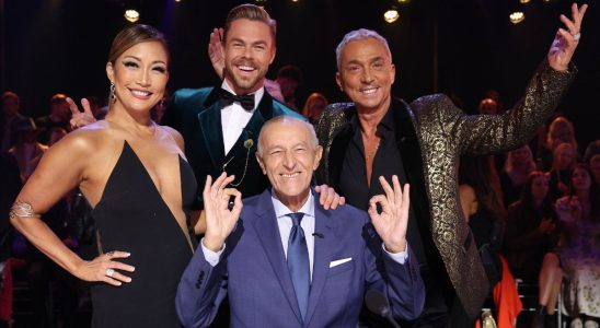 Dancing With the Stars judges Carrie Ann Inaba, Derek Hough, Len Goodman, and Bruno Tonioli.