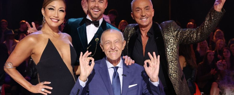 Dancing With the Stars judges Carrie Ann Inaba, Derek Hough, Len Goodman, and Bruno Tonioli.