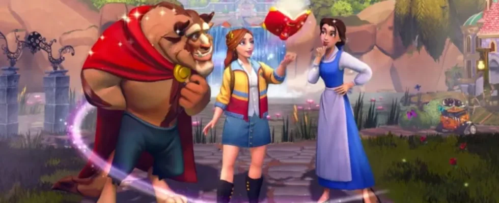 Beast and Belle in Disney Dreamlight Valley