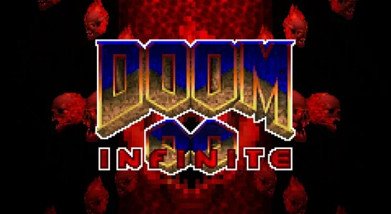 Doom Infinite mod logo on a black background.