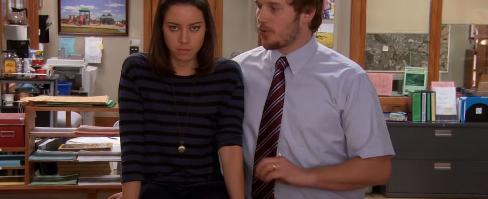 Chris Pratt and Aubrey Plaza in Parks and Recreation