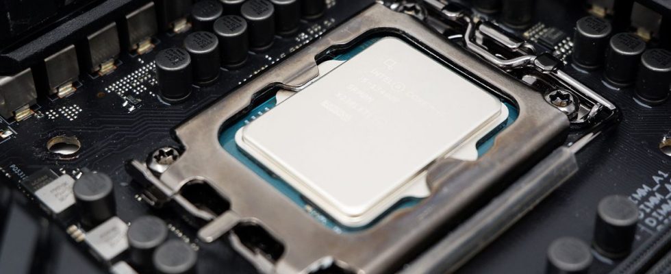 Intel Core i5 13400F CPU in a motherboard socket