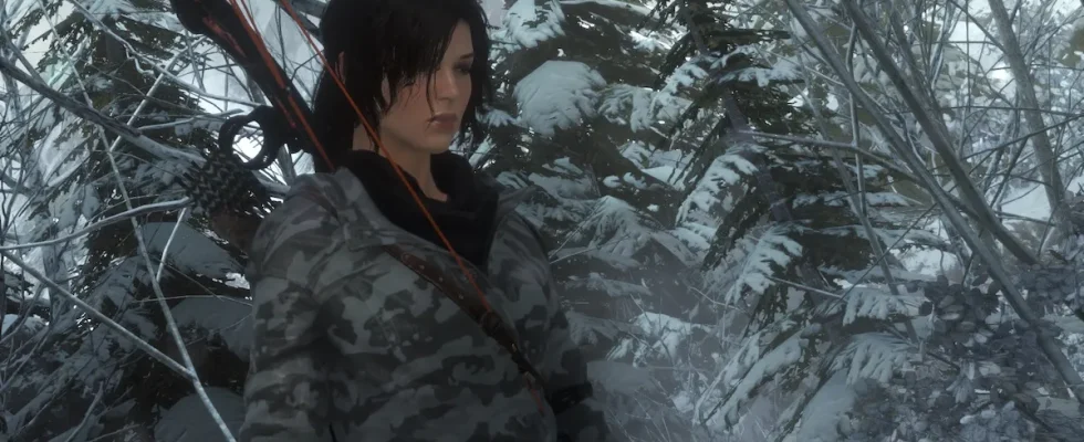 Lara Croft in Rise of the Tomb Raider.