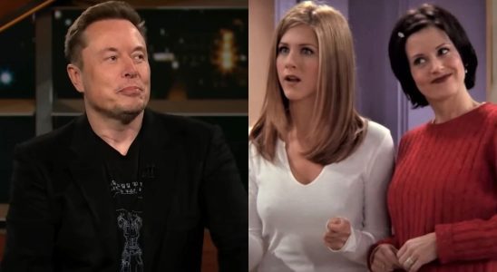 Elon Musk on Real Time with Bill Maher, Jennifer Aniston and Courteney Cox on Friends.