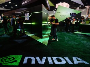 Présentation de Nvidia Corp. à l'Electronic Entertainment Expo (E3) à Los Angeles, Californie.