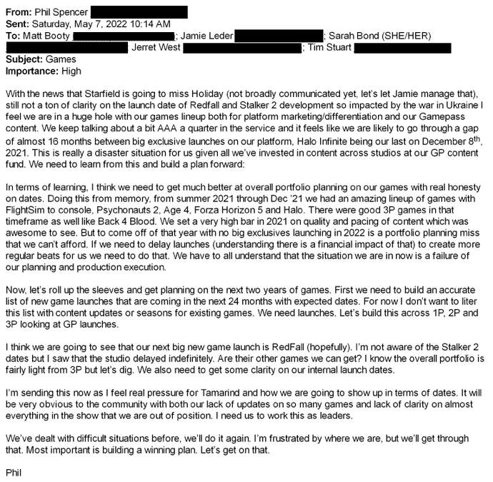 L'e-mail complet de Phil Spencer concernant le Game Pass et les jeux tiers