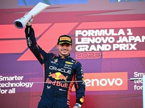 Vainqueur du pilote néerlandais Max Verstappen de Red Bull Racing