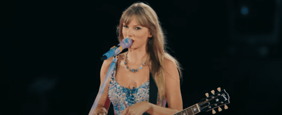 Taylor Swift on stage Eras Tour concert film official tour trailer