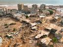Une vue générale de la ville de Derna, le 12 septembre 2023. La tempête méditerranéenne Daniel a provoqué des inondations dévastatrices en Libye qui ont brisé des barrages et emporté des quartiers entiers.