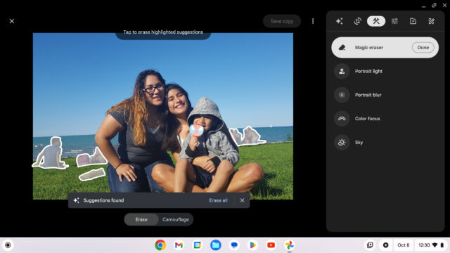 Une capture d'écran de Google Photos sur un Chromebook Plus. 