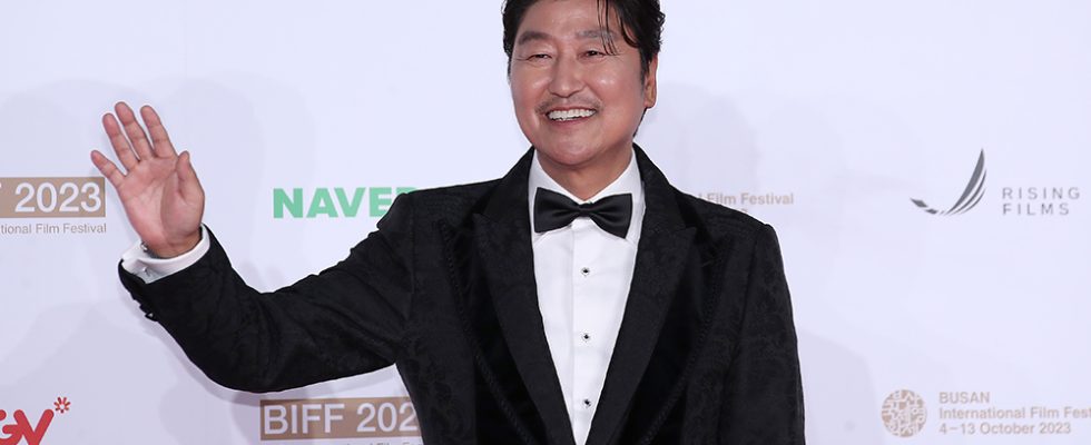 BUSAN, SOUTH KOREA - OCTOBER 04: South Korean actor Song Kang-Ho attends opening ceremony of the 28th Busan International Film Festival on October 04, 2023 in Busan, South Korea. (Photo by Han Myung-Gu/WireImage)