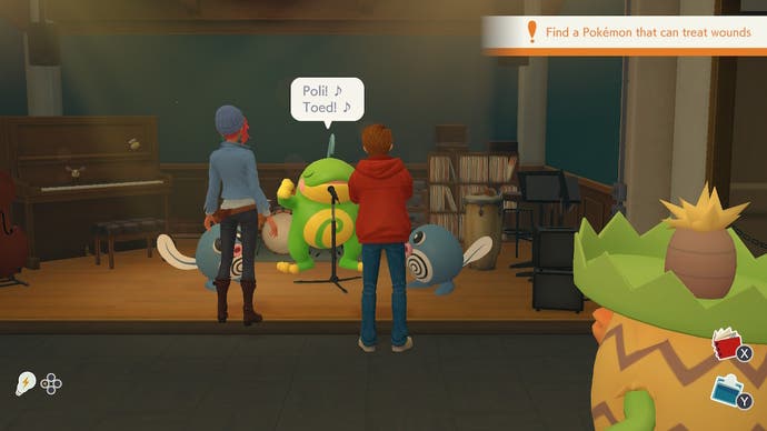 Un Pokémon chantant au Hi-Hat Café, un lieu de rencontre régulier dans Detective Pikachu Returns.