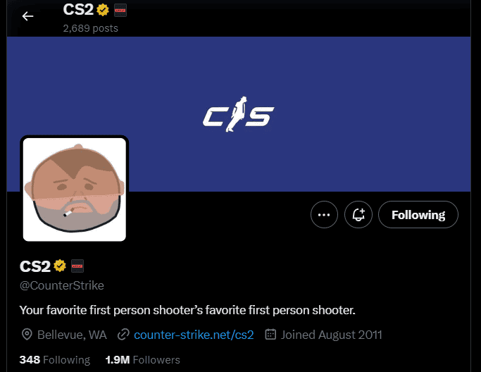 Une capture d'écran d'un compte Twitter présentant CSS.