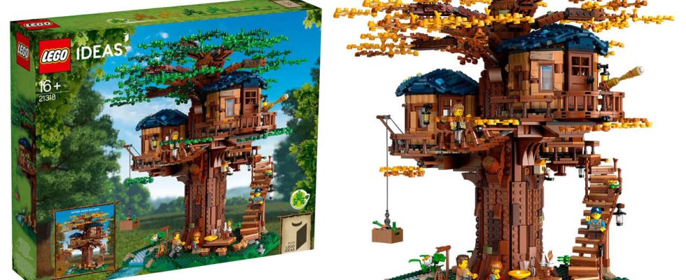 Cette vente de cabane dans les arbres Lego est en vente à un prix avantageux et contient du plastique à base de plantes