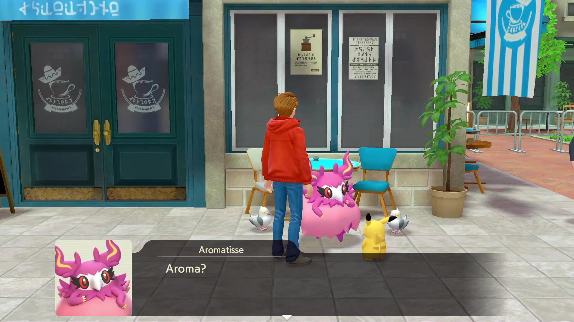 Capture d'écran du détective Pikachu Returns avec Tim Goodman trouvant des objets et parlant à Pokémon pour résoudre le dernier mystère.